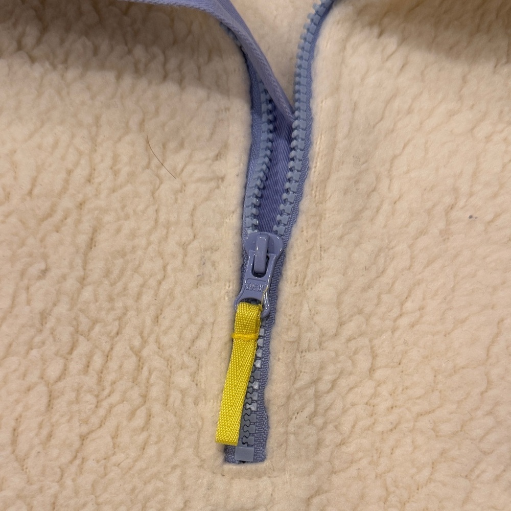 J.Crew Vintage Fleece Cozy Fleece Pullover with Blue & Yellow Size: Small - Picture 3 of 8